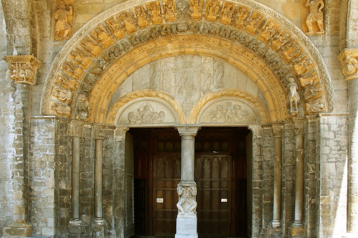 The porch of the Cathedrale of Oloron-Sainte-Marie