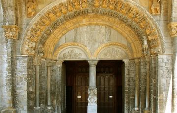 The porch of the Cathedrale of Oloron-Sainte-Marie