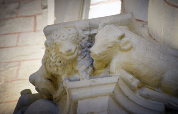 Sculptures in the church of St Girons in Monein