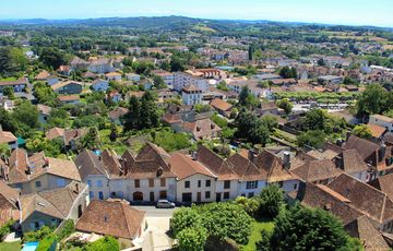 Vue sur les toits en tuiles picon d'Orthez