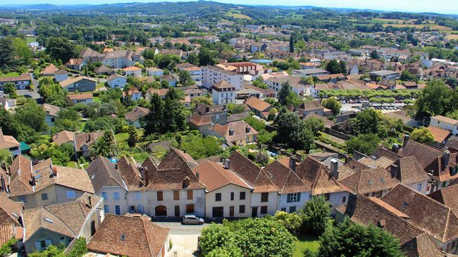 Vue sur les toits en tuiles picon d'Orthez