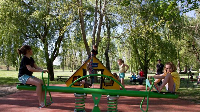 Le bonheur des enfants à la base de loisirs