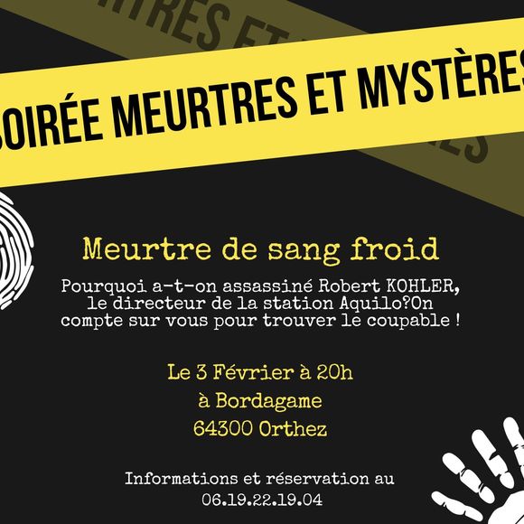 Soirée meurtres et mystères : meurtre de sang-froid - ORTHEZ