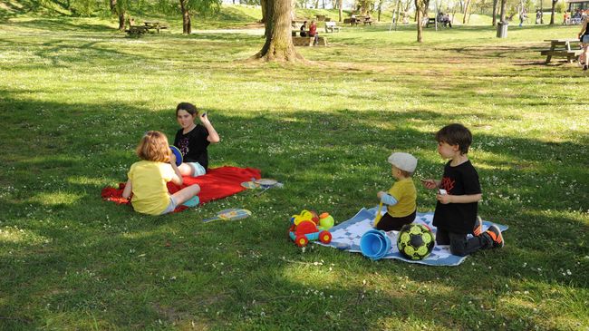 En famille à la base de loisirs d'Orthez Biron