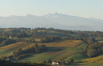 Vista de los Pireneos desde los alrededores de Monein