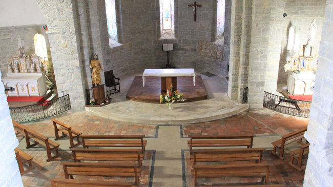 Choeur de l'église de Sauvelade sur la Voie du Puy-en-Velay