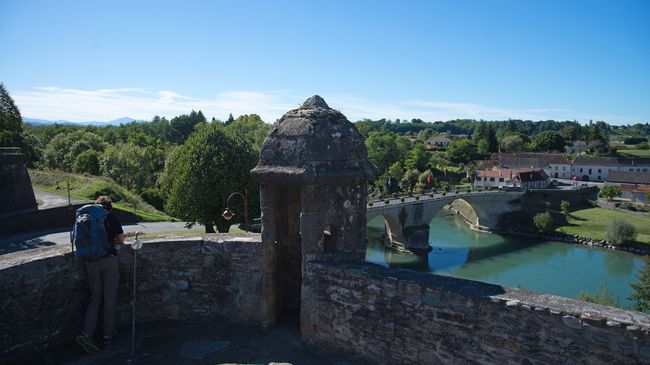 Vista del Gave d'Oloron en Navarrenx