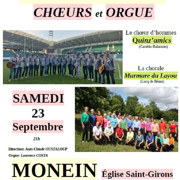 Concert choeurs et orgue - MONEIN