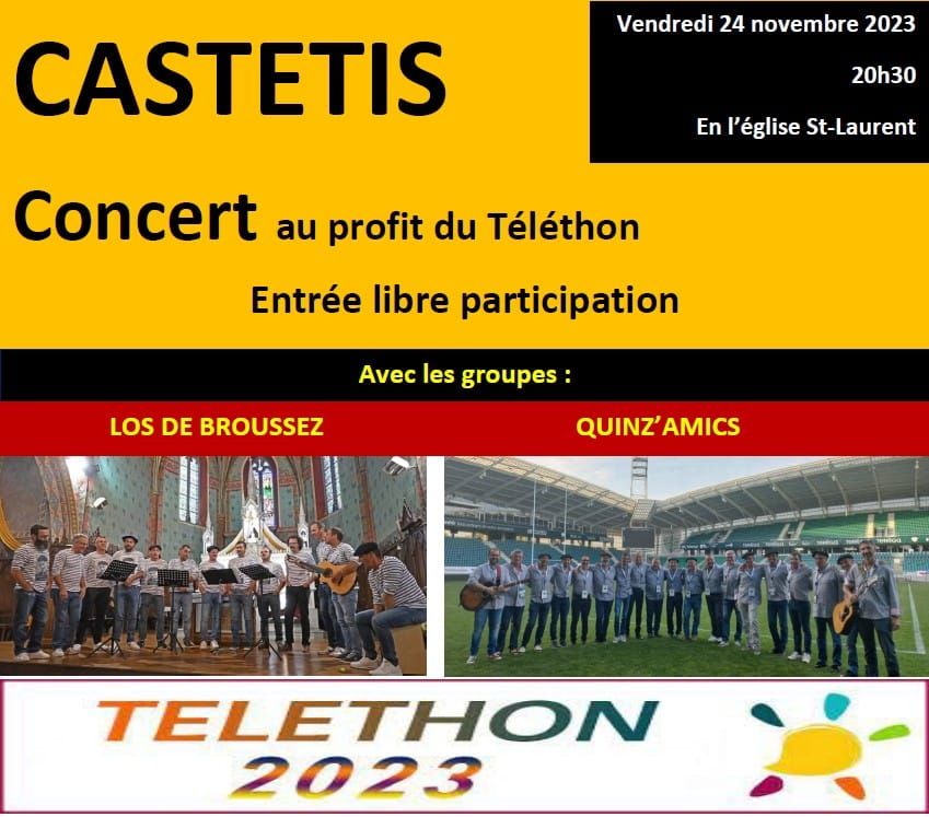 Téléthon : Concert Quin'z amics et Los de Broussez - CASTETIS