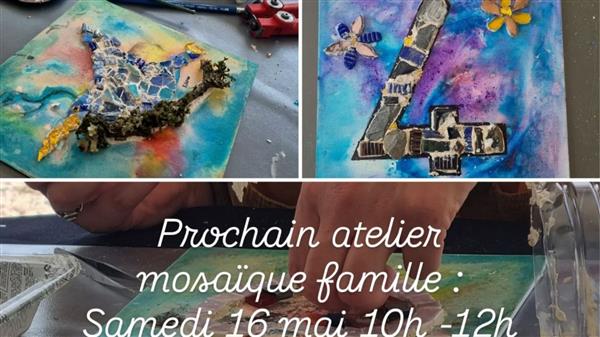Atelier créatif mosaïque en famille